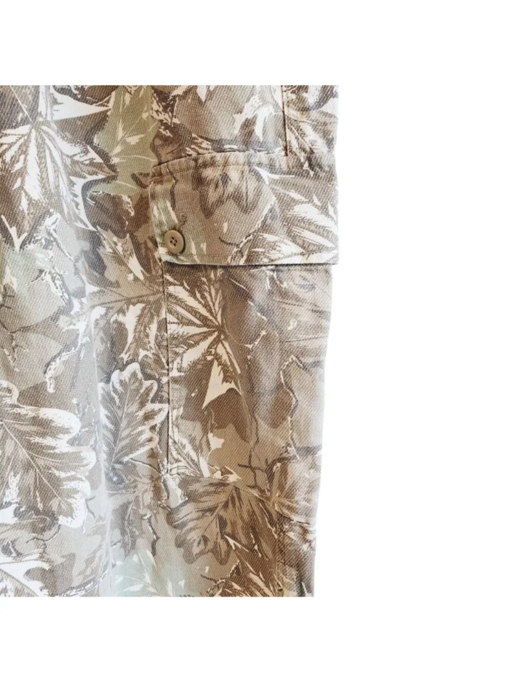 Original Use Mens XXL Leaf Print Cargo Pants Elastic Waist